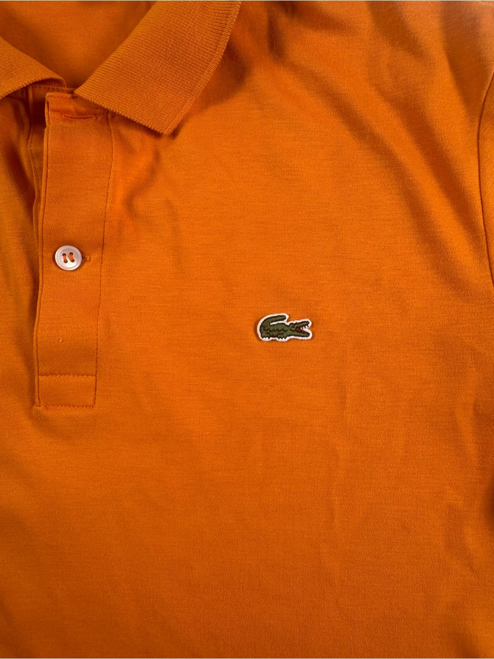 Lacoste Men's Bright Orange Polo with Embroidered Crocodile